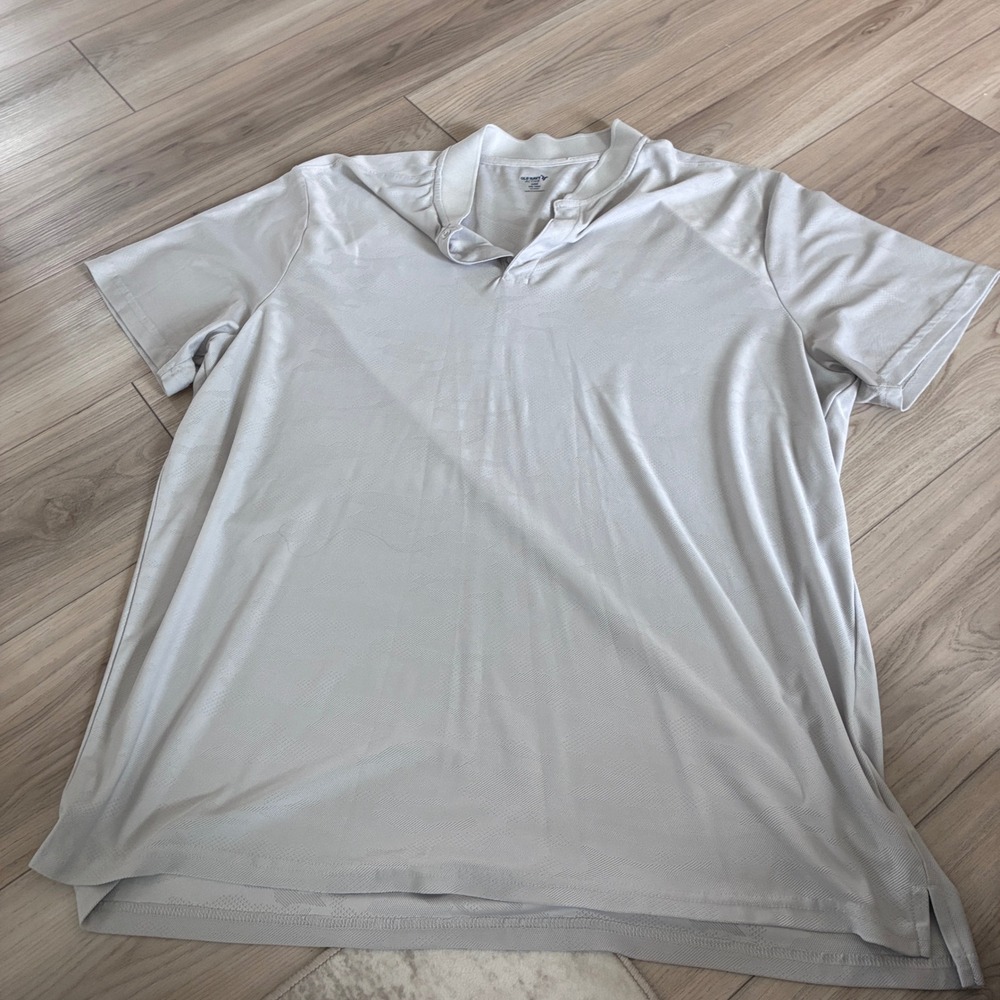 Old Navy‎ Active Core Mens XXL Tall Gray Camo Performance Polo Shirt Go-Fresh